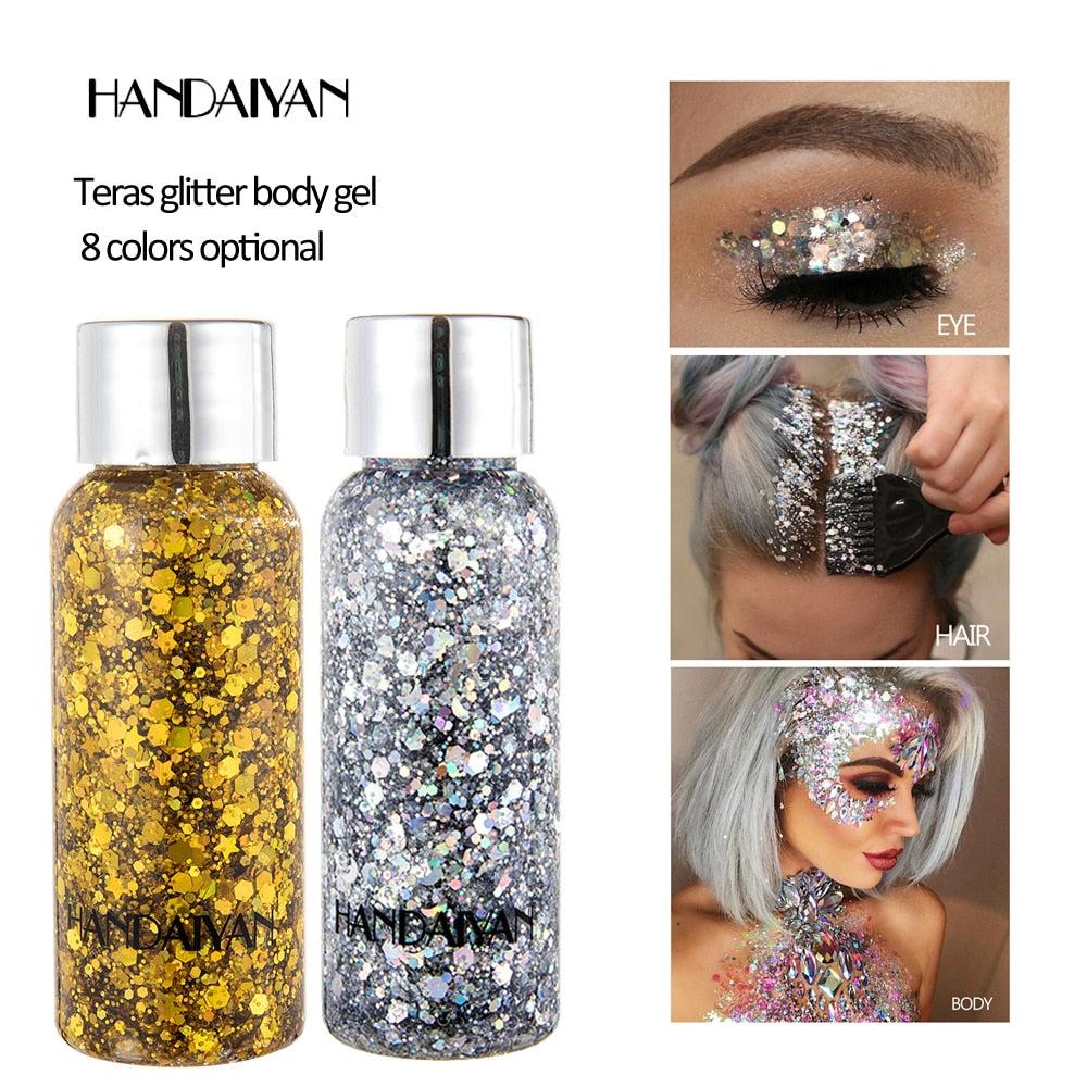 NEW 8 Colors Metal Eyeshadow Laser Sequins Flash Glitter Makeup Soft Glitter Shimmering 3D Eye Makeup Party Makeup Palette