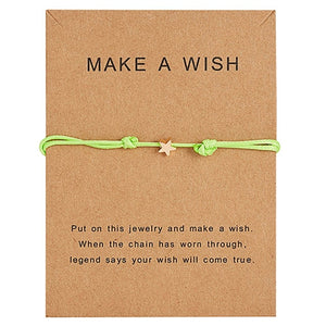 Wish Card Adjustable Hand-woven Rope Bracelet Femme Minimalist Heart Crown Round String Ehthic Bracelet Fashion Women Jewelry