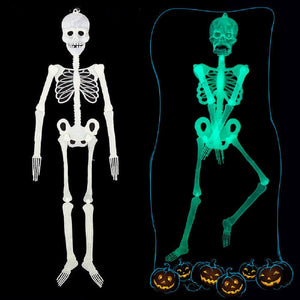 Halloween Horror Luminous Movable Skull Skeleton Halloween Props Glow Evil Party Favors halloween eve Scary Halloween Decoration